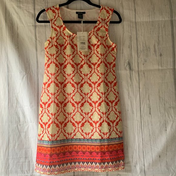 5th & Love Dresses & Skirts - 5th & Love Sleeveless Damask Pattern Shift Dress M